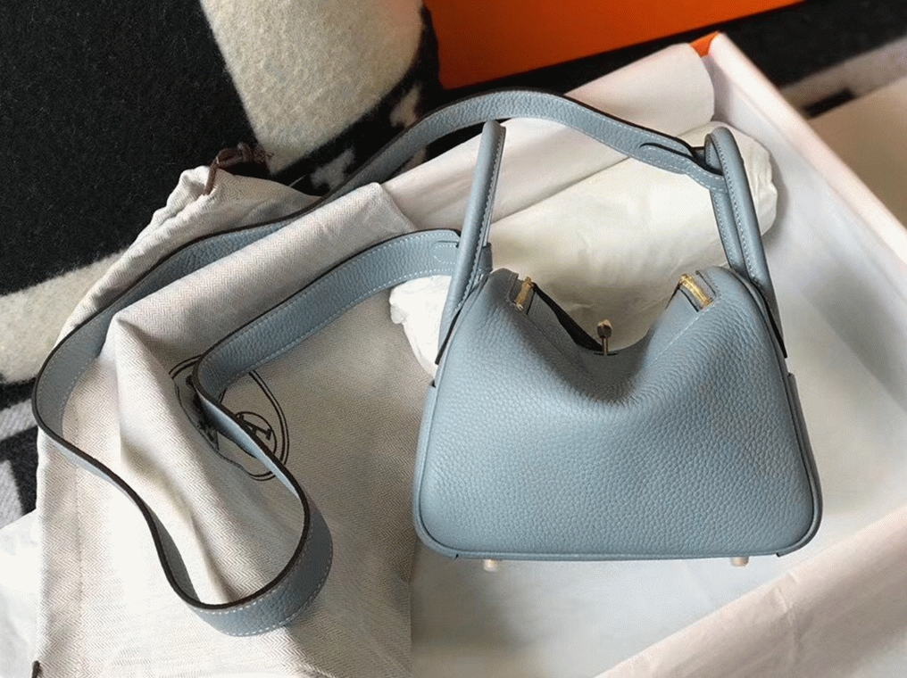Replica H**me5 Lindy Mini handbag in blue lin color