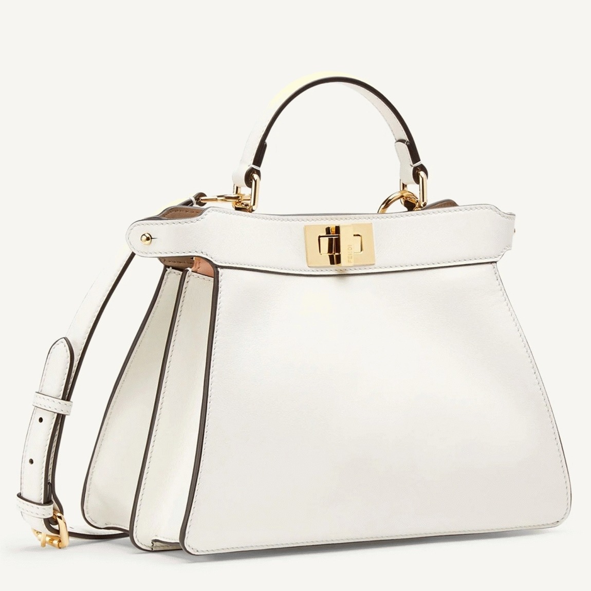 Top Quality Replica F**di Peekaboo ISeeU Small Bag In White Calfskin