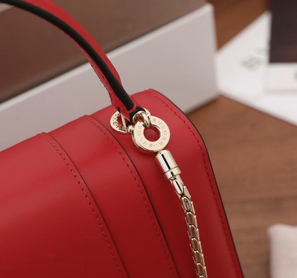 Fake Bv1g*ai Serpenti Forever Small Bag Red Calfskin