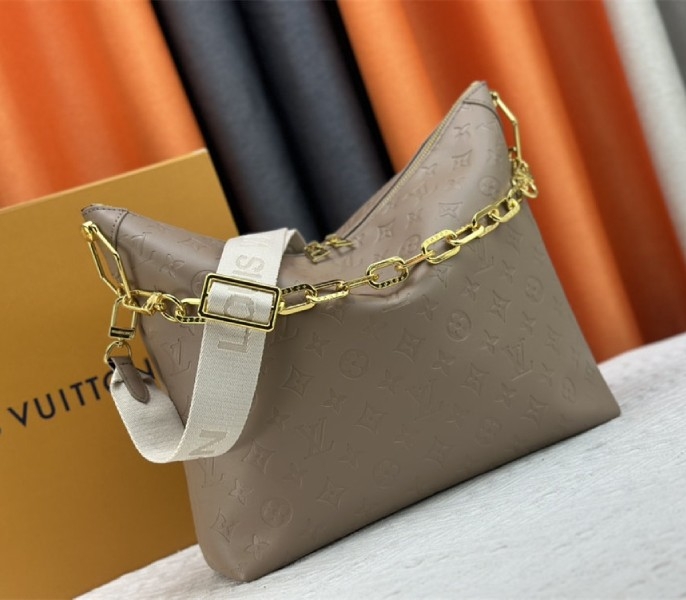 L0vis Vvtt0n Monogram Empreinte Coussin MM Hobo In Galet Gray
