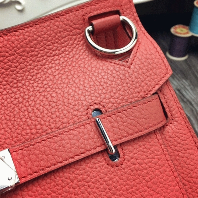 Large red fake H**me5 Jypsiere 31cm handbag