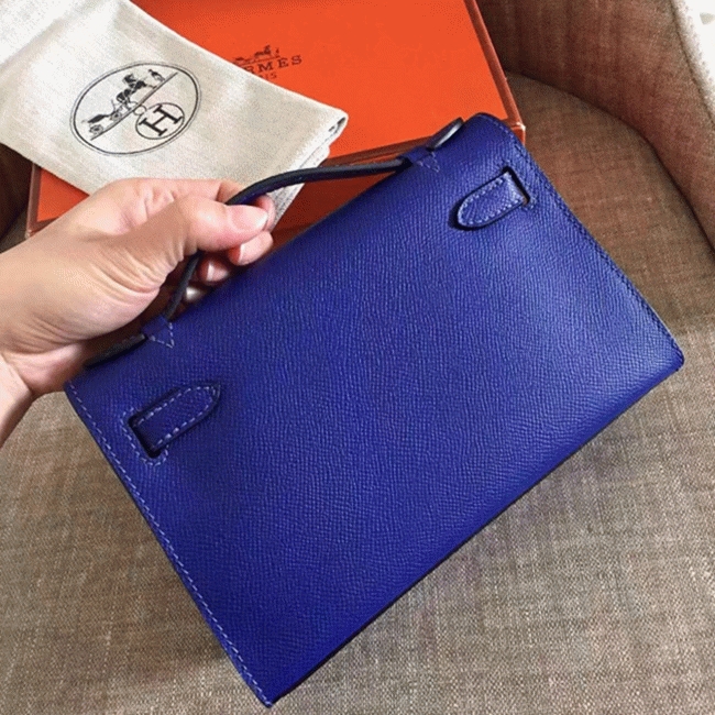 Electric Blue Epsom Replica H**me5 Kelly Pochette Bright Purse