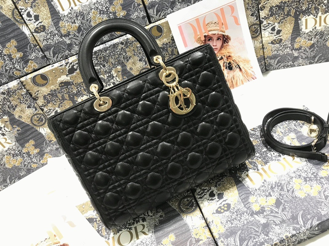 D10r Lady D10r Large Bag Knockoff in Black