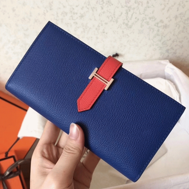 Electric Blue Piment Epsom Imitation H**me5 Bearn Wallet