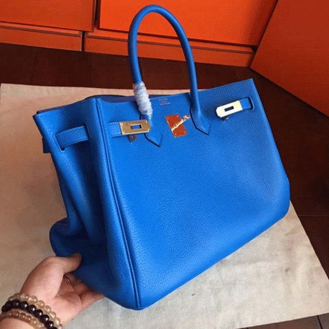 Blue Hydra Fake Designer H**me5 Birkin 35cm Bag