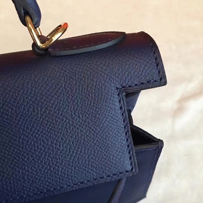 Sapphire Epsom Replica H**me5 Kelly Sellier 28cm Luxe Purse