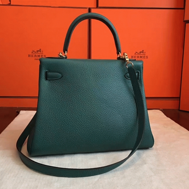 Malachite Clemence Copy Designer H**me5 Kelly Retourne 28cm Bag