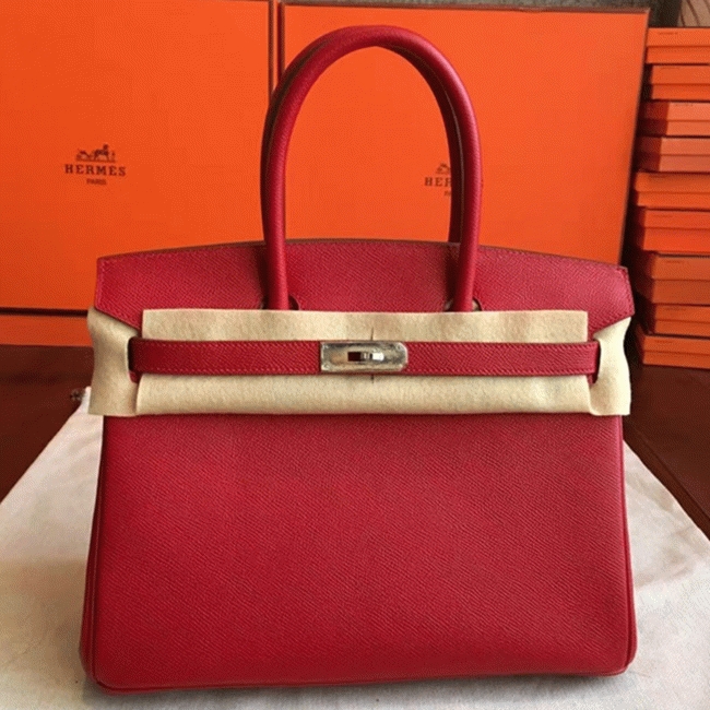 preM1vm quality red fake h**me5 birkin 35cm handbag