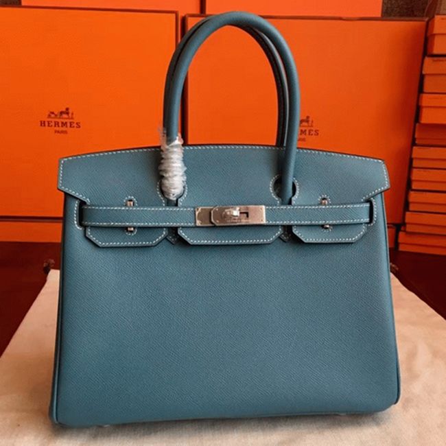 Blue Jean H**me5 Birkin 30cm Imitation Handbag