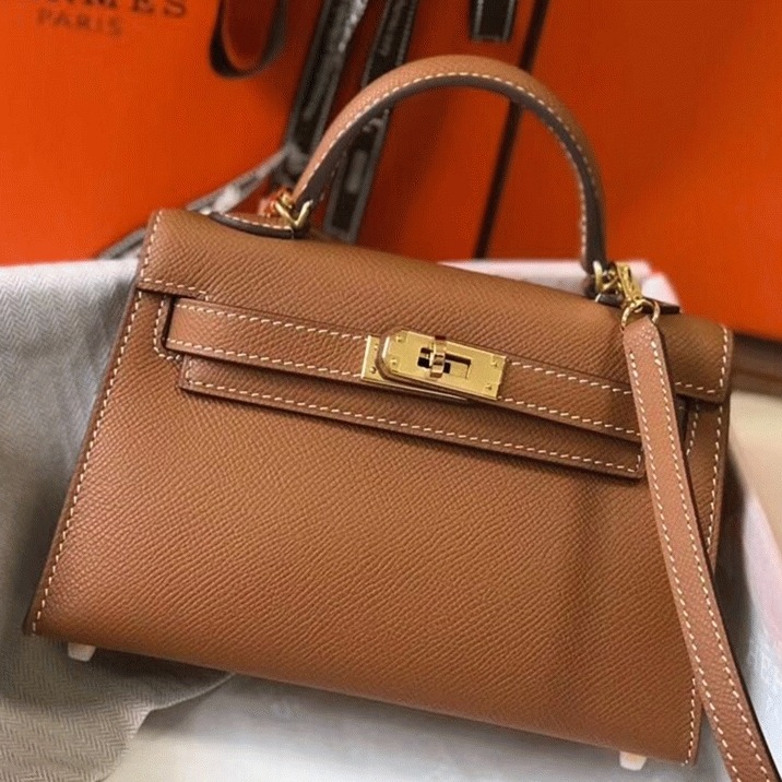 H**me5 Kelly Mini II Bag Replica in Gold