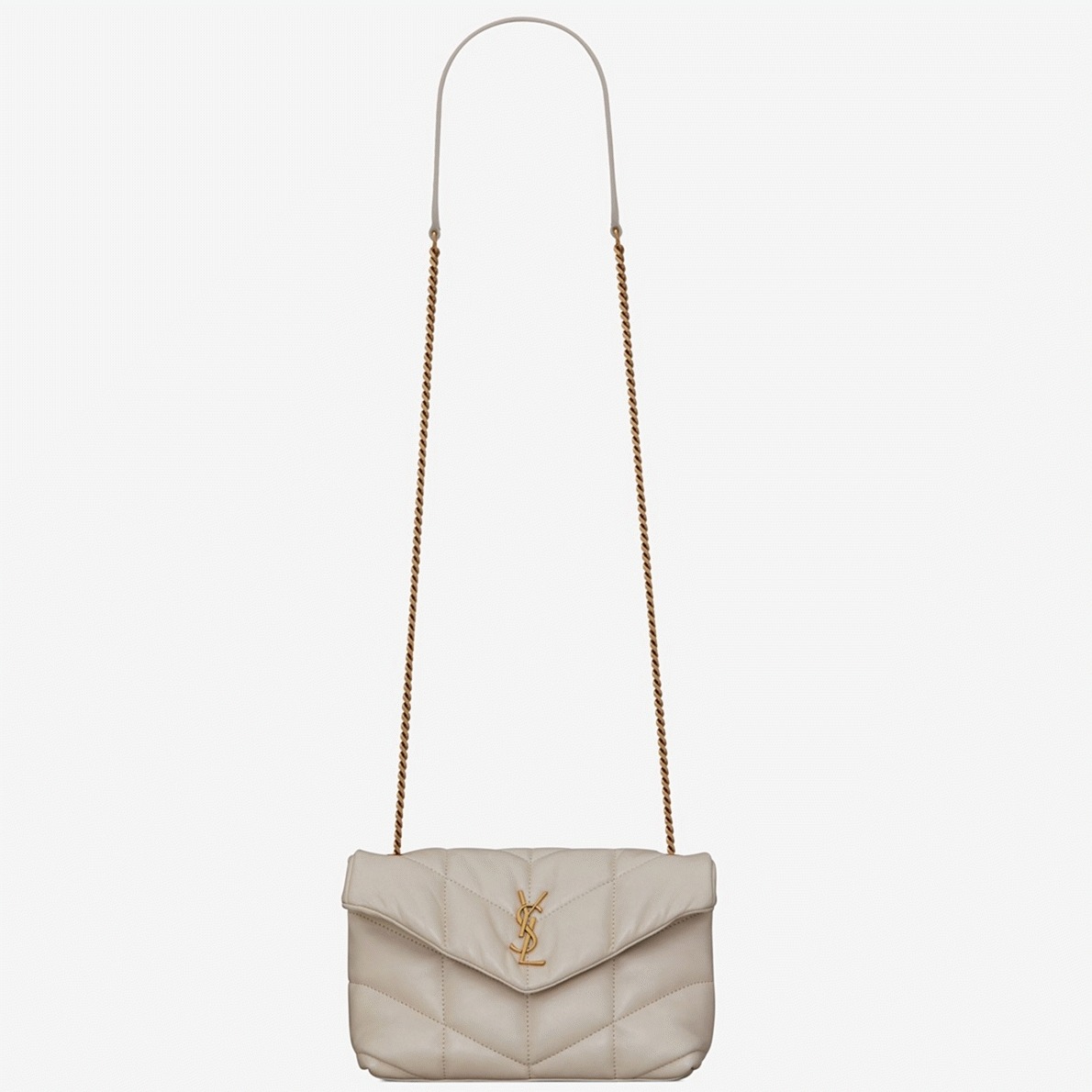 Replica Sa1nt Lau*nt Puffer Toy Bag White Quilted Lambskin