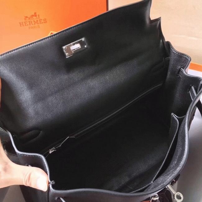 Black Fake H**me5 Kelly Lakis 35cm Functional Designer Bag