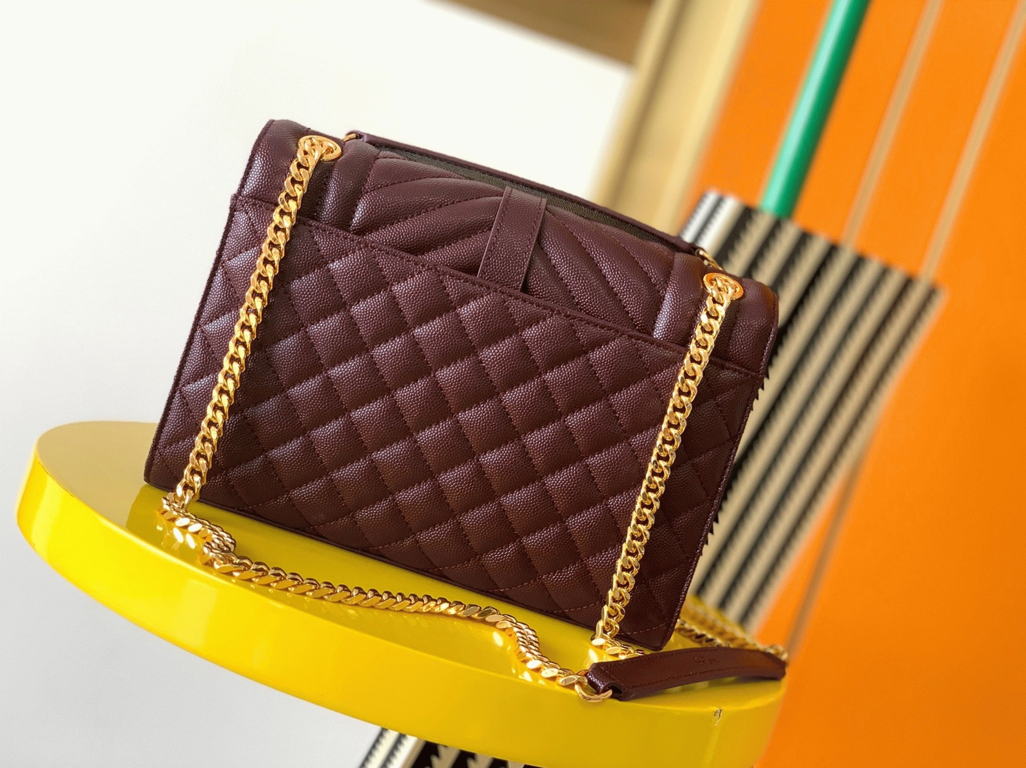 Fake Sa1nt Lau*nt Envelope Medium Bag Bordeaux