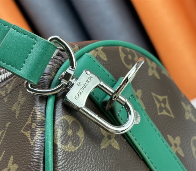 L0vis Vvtt0n Monogram Macassar Canvas Keepall Bandouliere 50 In Borneo Green