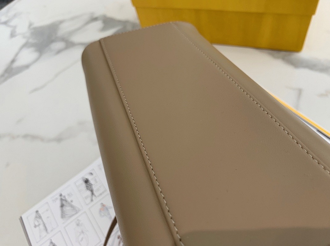 Top Quality Fake F**di Peekaboo Mini Bag In Dove Grey Nappa Leather
