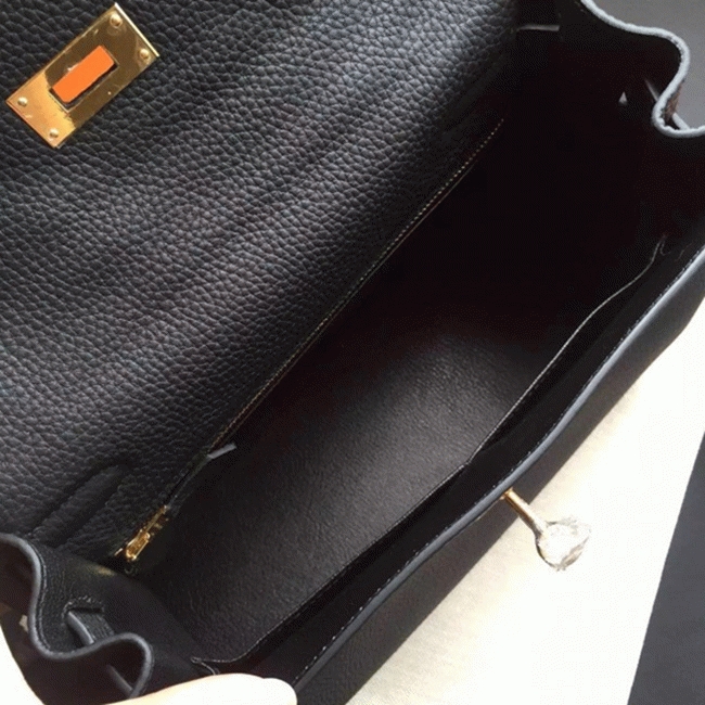 Black Clemence Copy H**me5 Kelly Retourne 28cm Luxe Handbag
