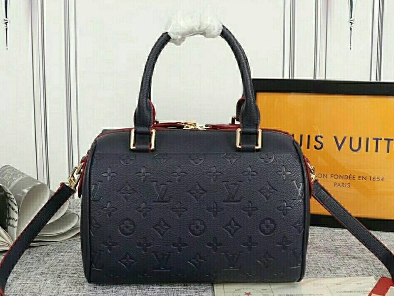 L0vis Vvtt0n Monogram Empreinte Speedy Bandouliere 25 Handbag In Navy Blue