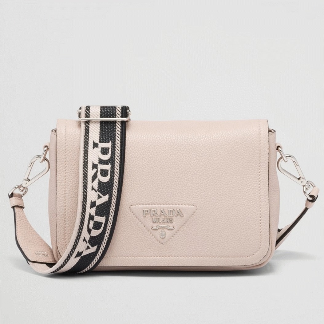 Pra*a Flap Shoulder Bag Replica in Light Pink