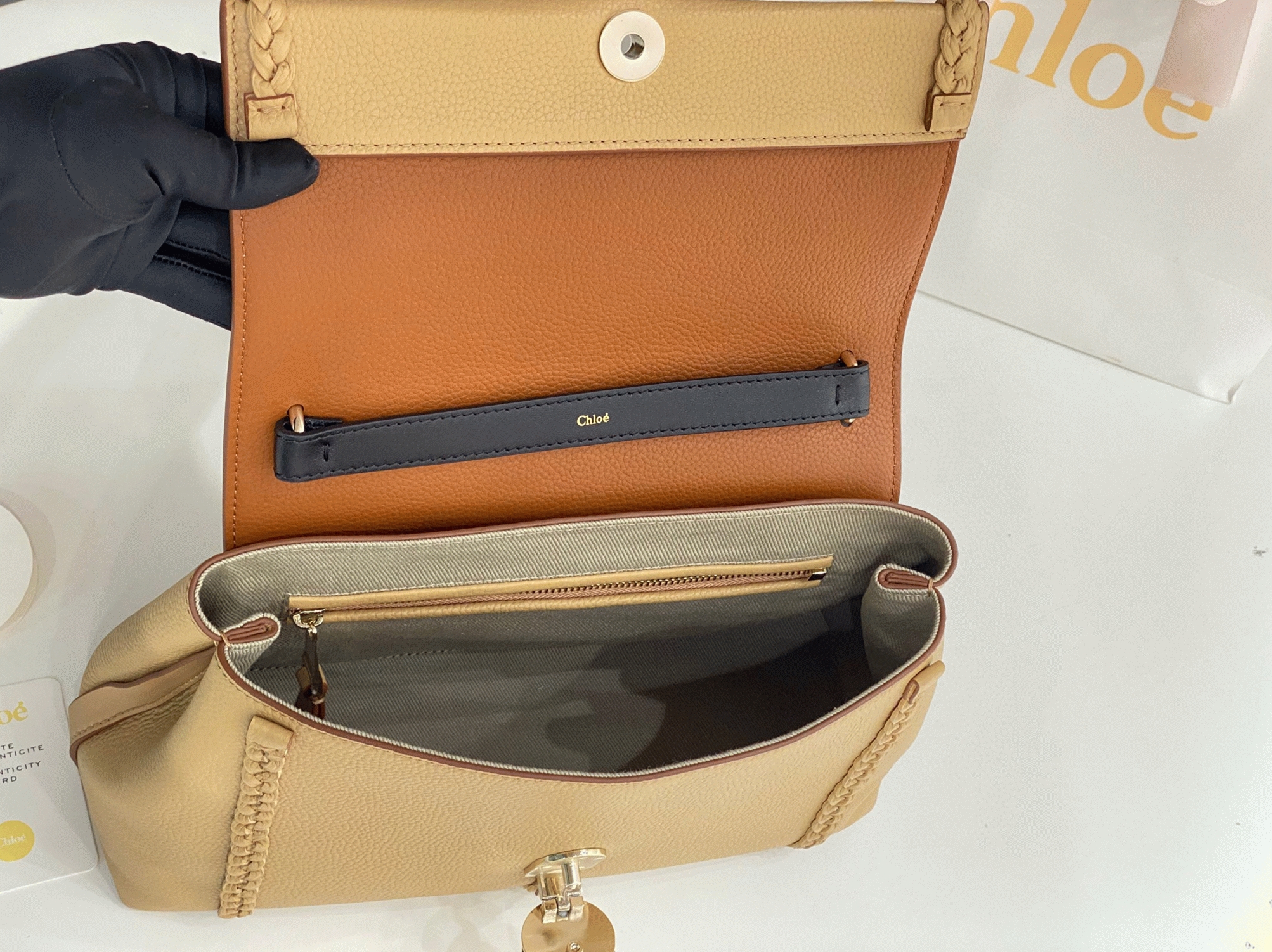 top quality replica Ch10e penelope medium shoulder bag in beige grained calfskin