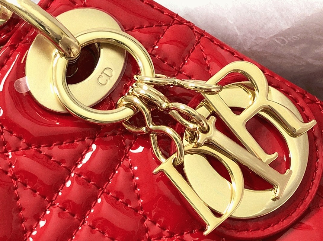D10r Lady D10r Mini Chain Bag Knockoff with Chain in Red