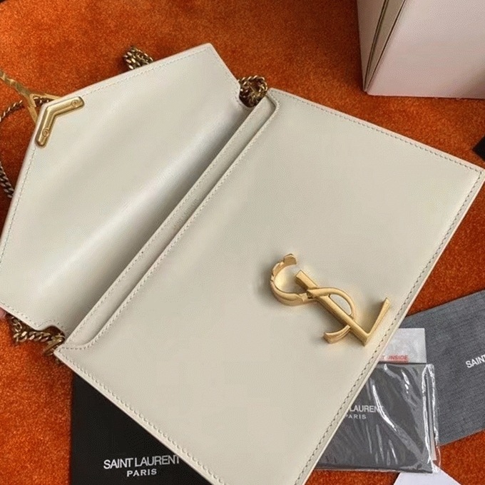 Fake Sa1nt Lau*nt Cassandra Medium Chain Bag White