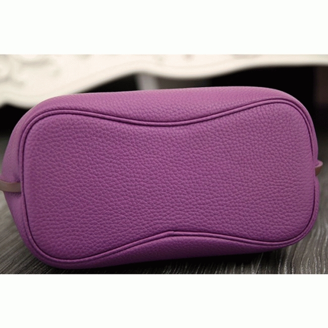 Purple Leather Knockoff H**me5 So Kelly 22cm Stylish Purse