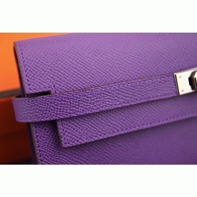 Purple replica H**me5 Kelly Longue wallet