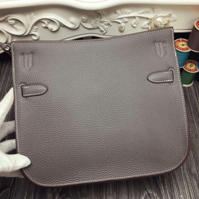 Large grey knockoff H**me5 Jypsiere 31cm handbag