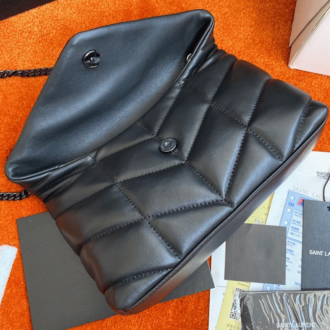 Replica Sa1nt Lau*nt Puffer Small Chain Bag Noir Lambskin