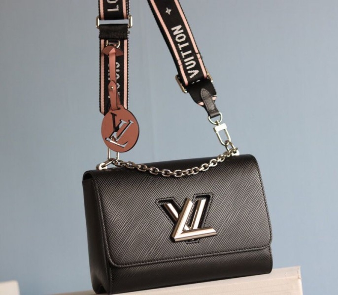 L0vis Vvtt0n Monogram Empreinte Bold Printed Pattern Twist MM Bag In Black