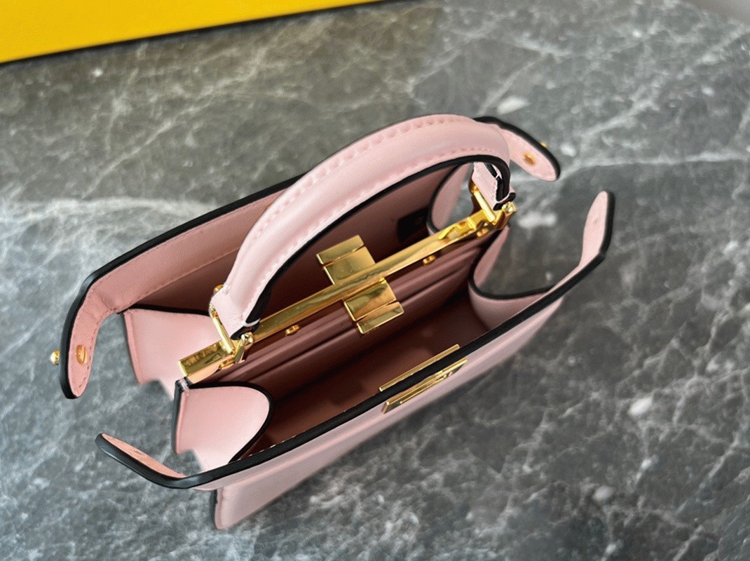Top Quality Knockoff F**di Peekaboo ISeeU Petite Bag In Pink Nappa Leather