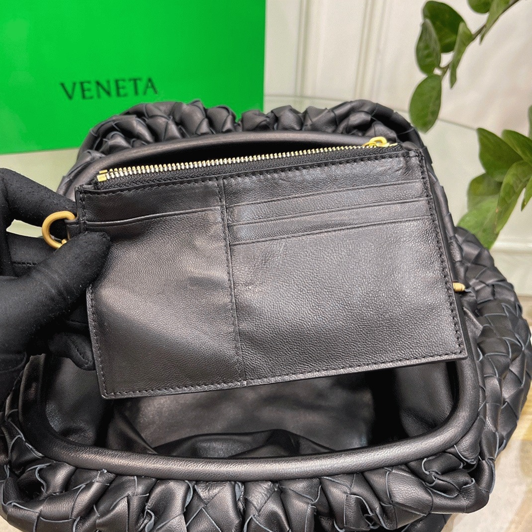 Replica B0tt*ga Ven*ta Large Pouch Clutch Bag Black