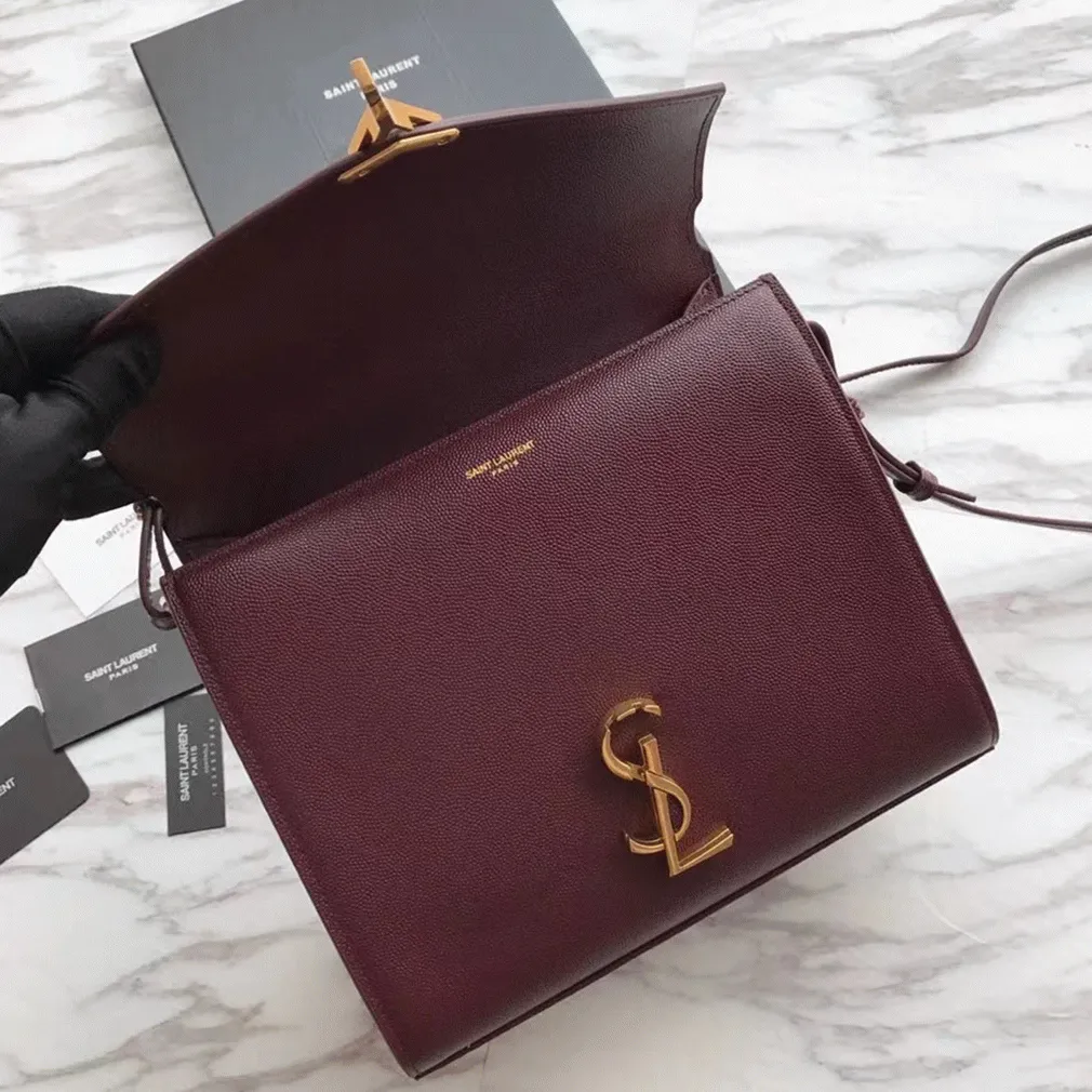 Fake Sa1nt Lau*nt Cassandra Medium Bag Bordeaux