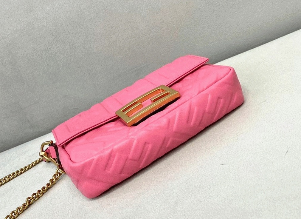 Top Quality Faux F**di Small Baguette Bag In Pink FF