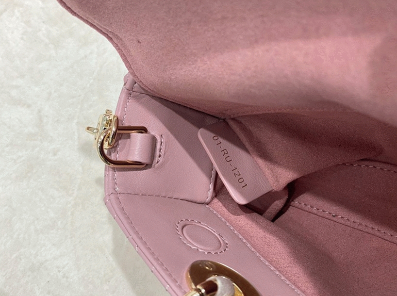 D10r Lady D-Joy Small Bag Fake in Peony Pink