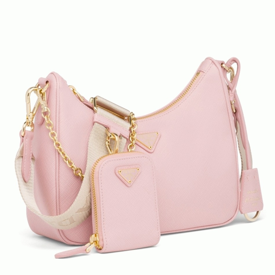 Pra*a Re-Edition 2005 Shoulder Bag Replica in Pink